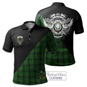Arthur Highland Tartan Polo Shirt with Family Crest and Military Logo Style