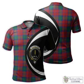 Auchinleck (Affleck) Tartan Men's Polo Shirt with Family Crest Circle Style