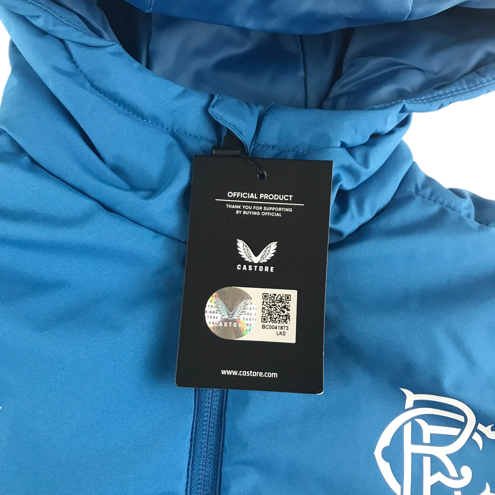 Castore Rangers FC 11-12 years players long training bench parka jacket