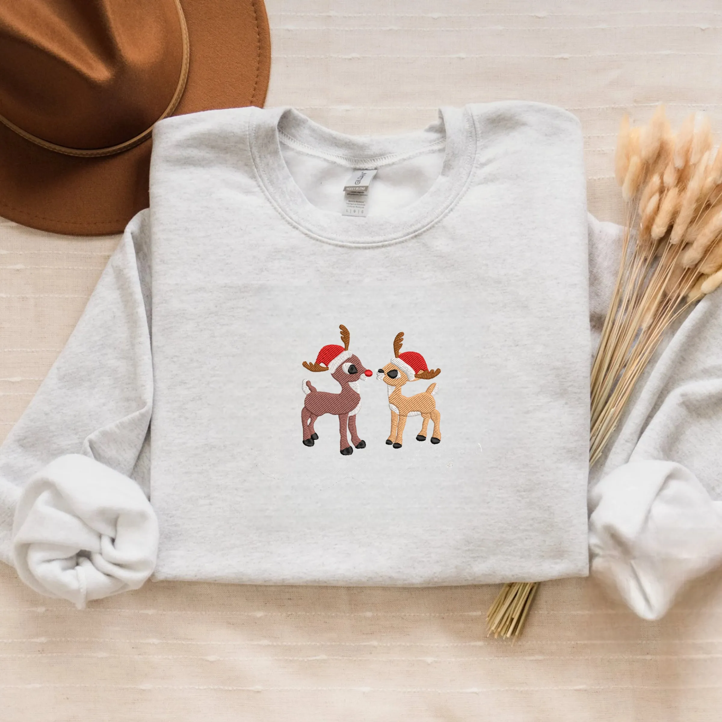 Embroidered Rudolph and Clarice Sweatshirt, Classic Christmas TV Movie Crewneck or Hoodie