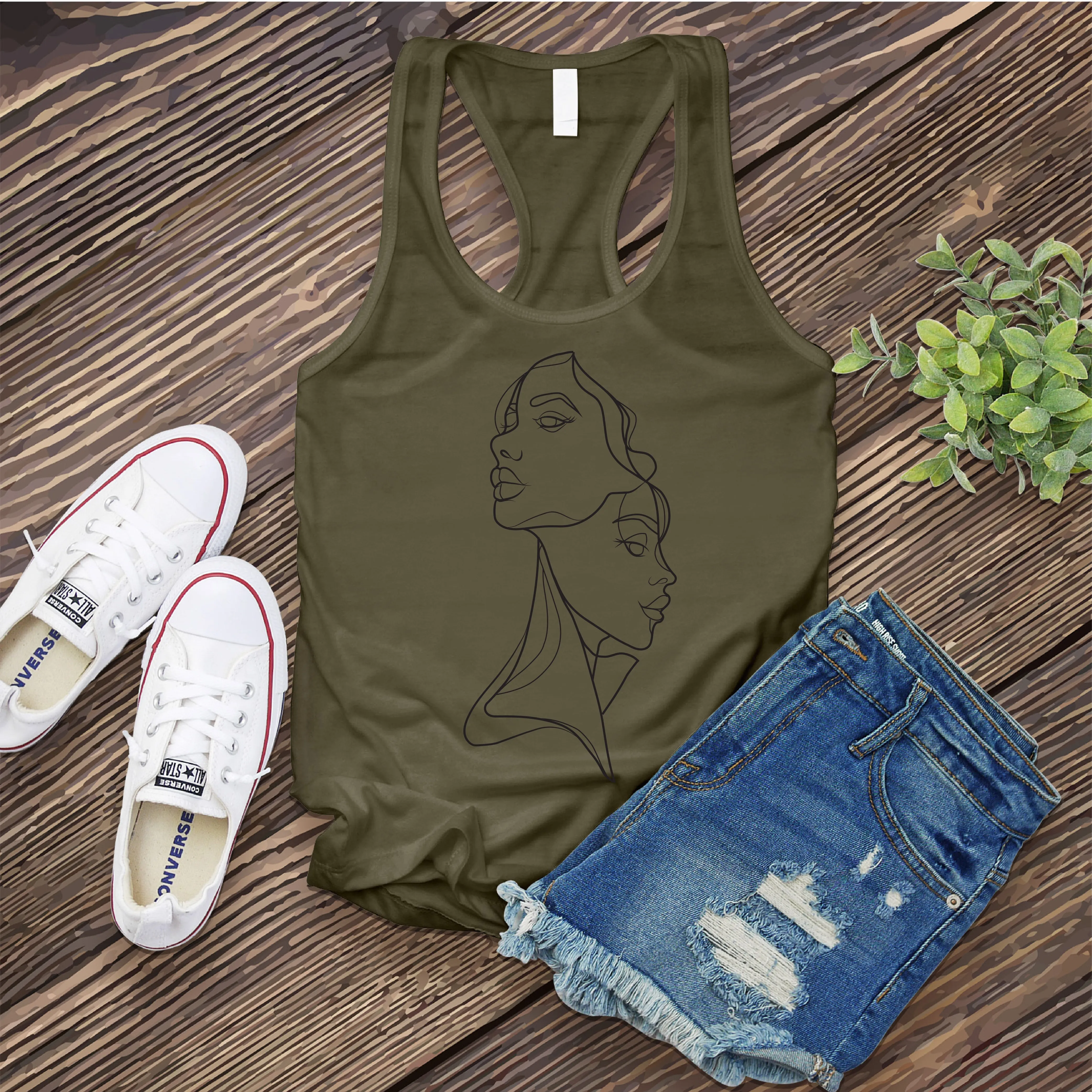 Gemini Twins Sketch Women's Tank Top