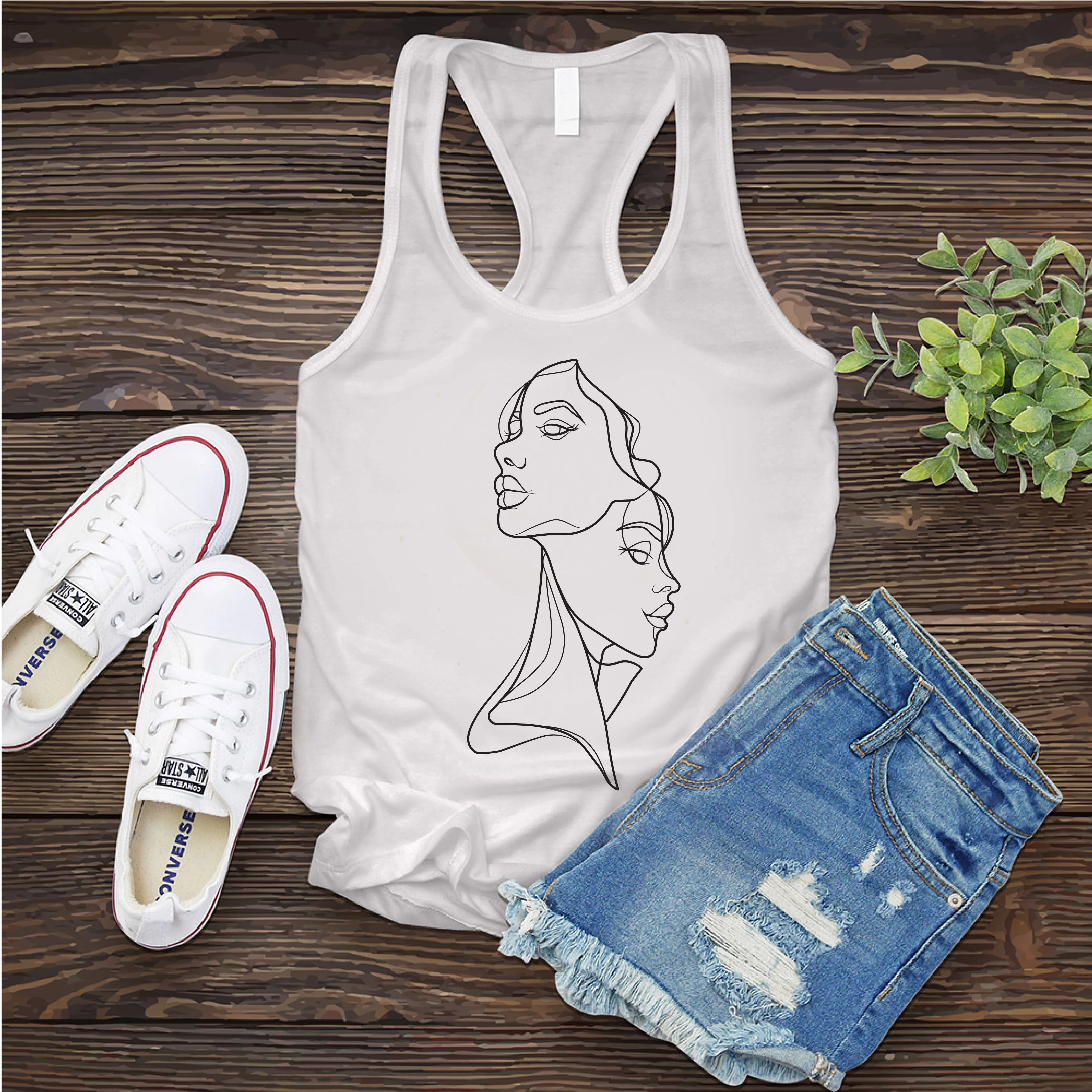 Gemini Twins Sketch Women's Tank Top