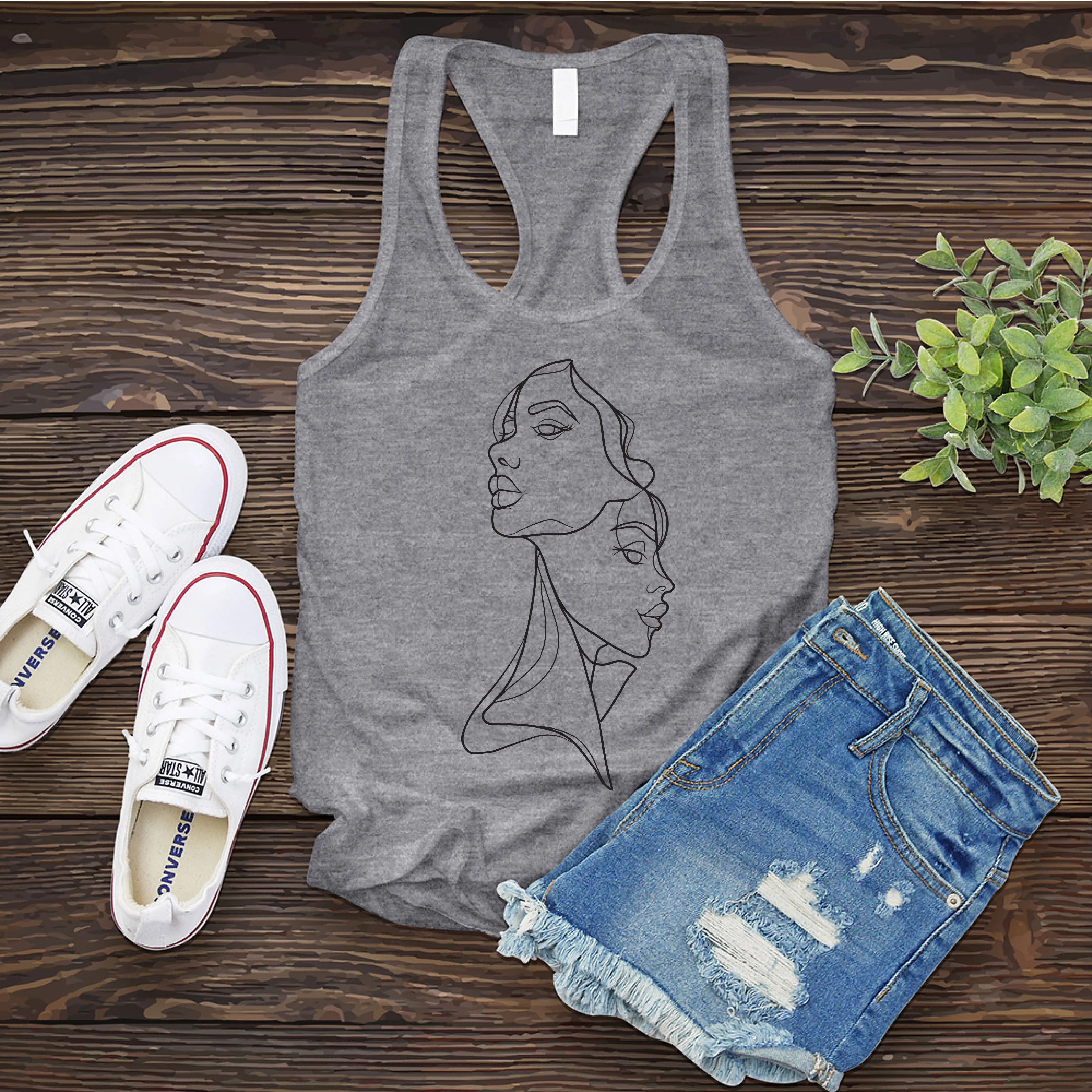 Gemini Twins Sketch Women's Tank Top