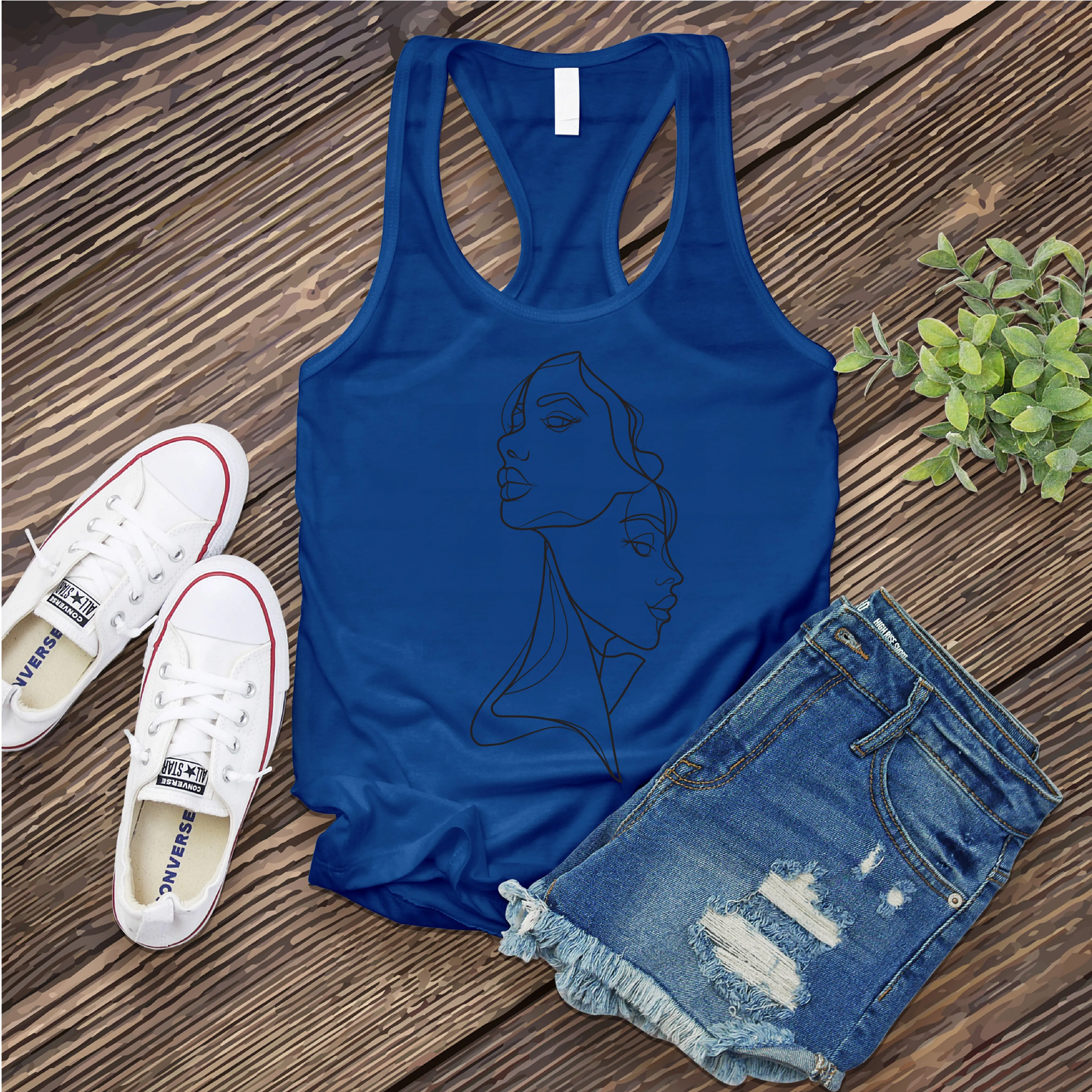 Gemini Twins Sketch Women's Tank Top