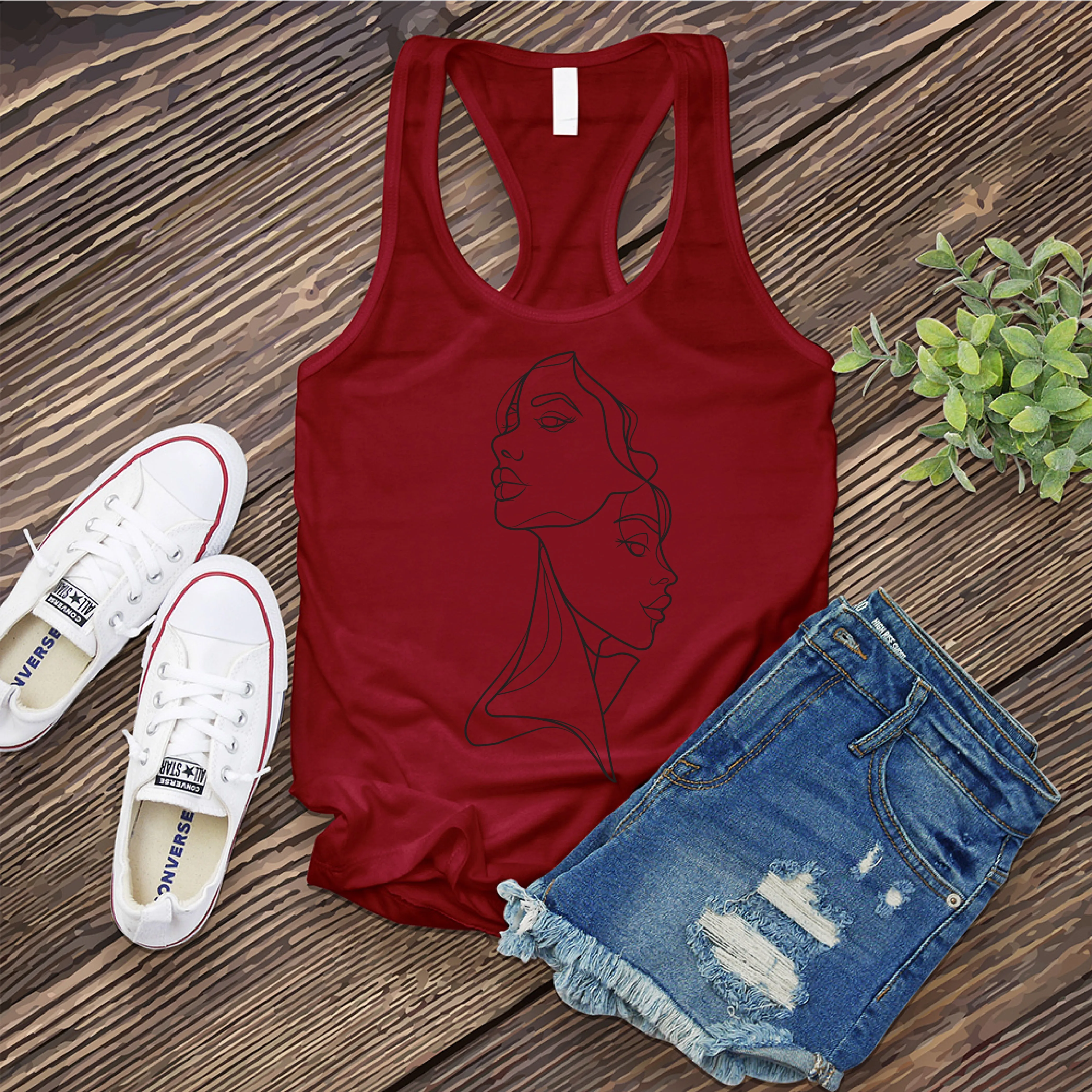 Gemini Twins Sketch Women's Tank Top