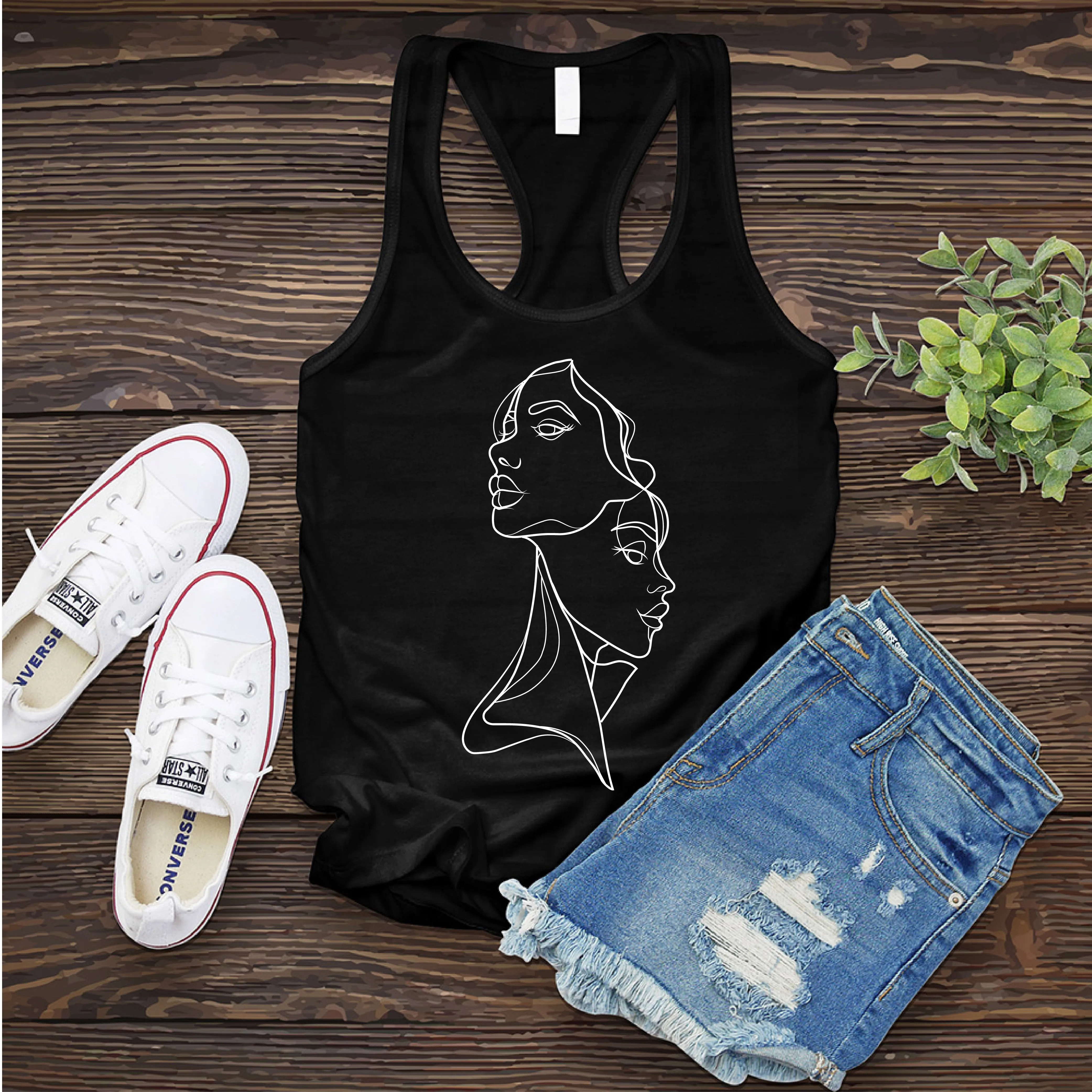 Gemini Twins Sketch Women's Tank Top
