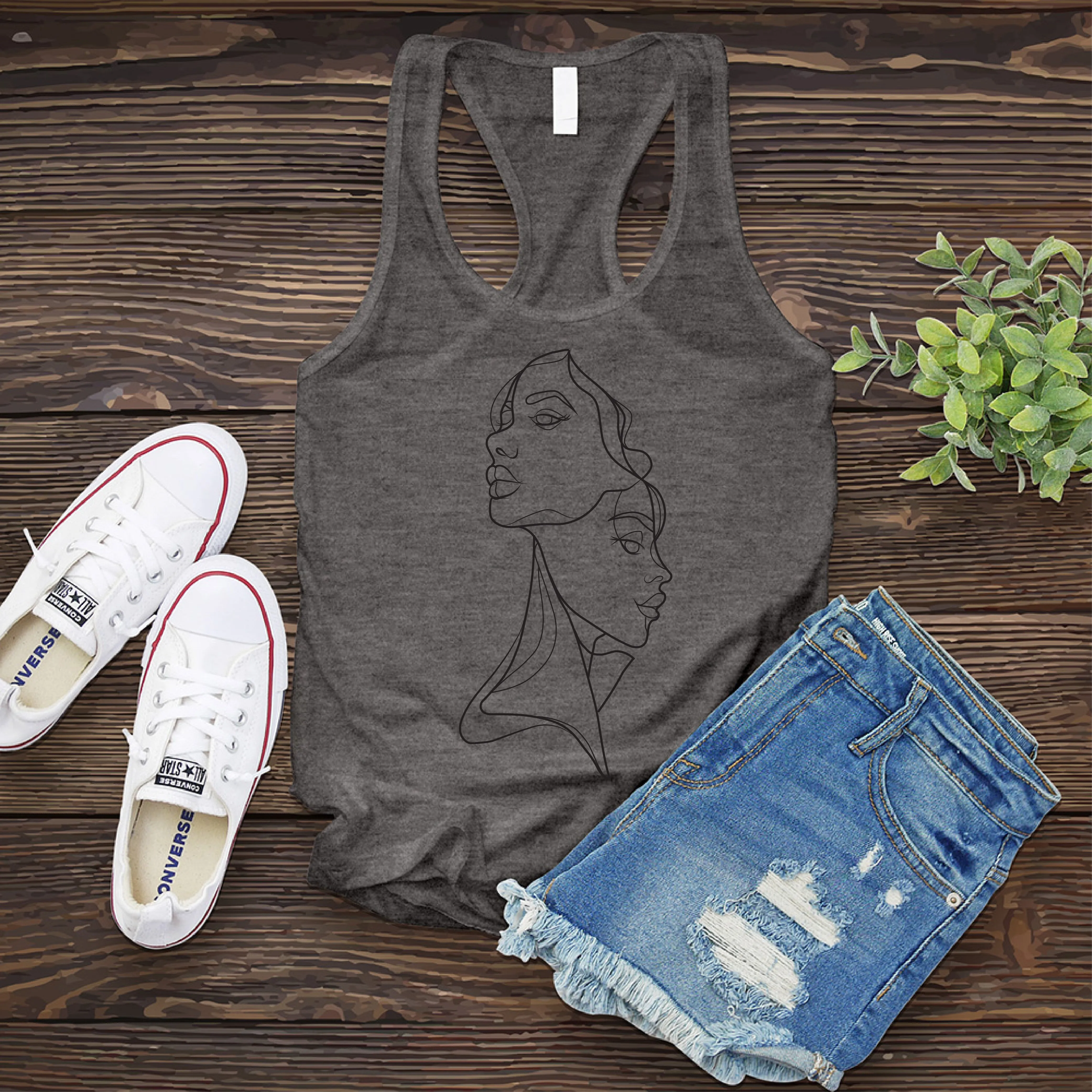 Gemini Twins Sketch Women's Tank Top