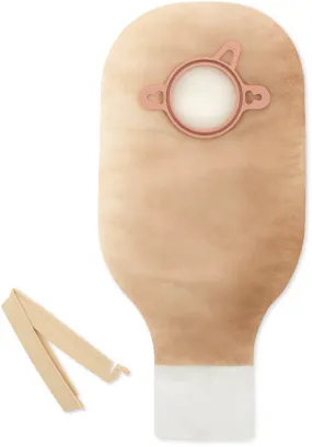Hollister 18102 New Image 2-Piece Drainable Pouch With One Sided Comfortwear Panel And Clamp Closure 1-3/4" Flange, 12" L, Standard, Transparent, With Belt Tabs, Without Integrated Filter