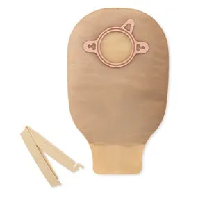 Hollister 18202 New Image 2-Piece Drainable Pouch With Two Sided Comfortwear Panel And Clamp Closure 1-3/4" Flange, 9" L, Mini, Beige, With Belt Tabs, Without Integrated Filter