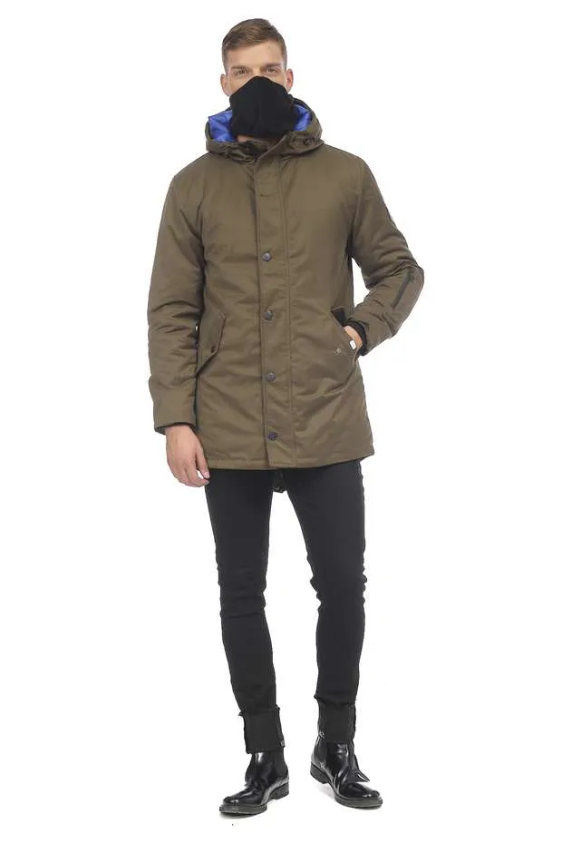 Hooded Bib Snorkel Parka Mask Embedded - KHAKI