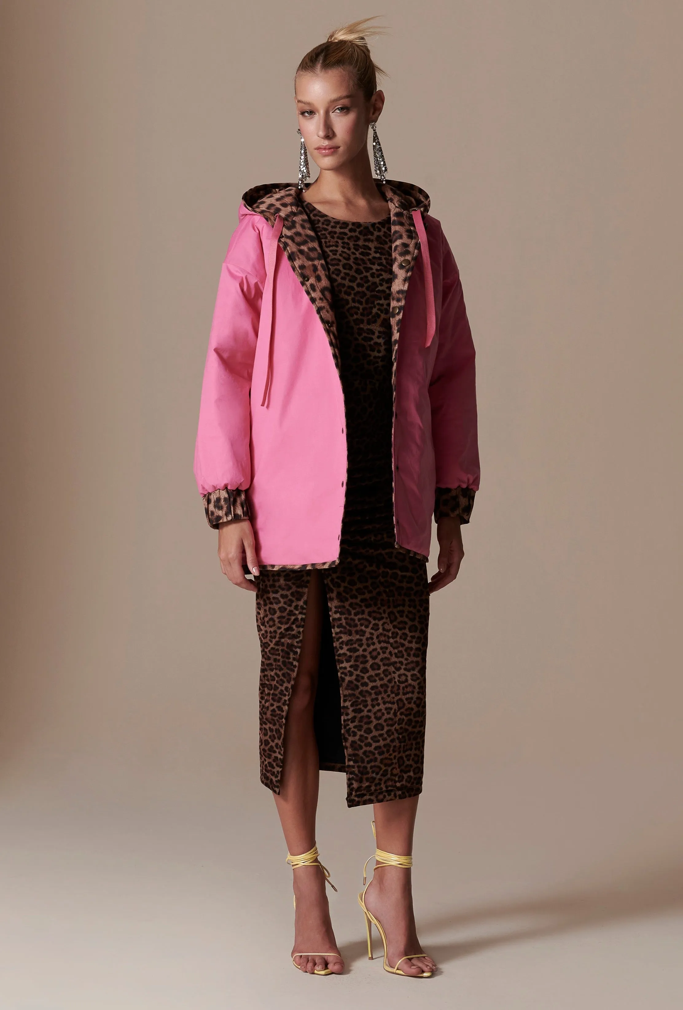 Leopard Reversible Parka Jacket