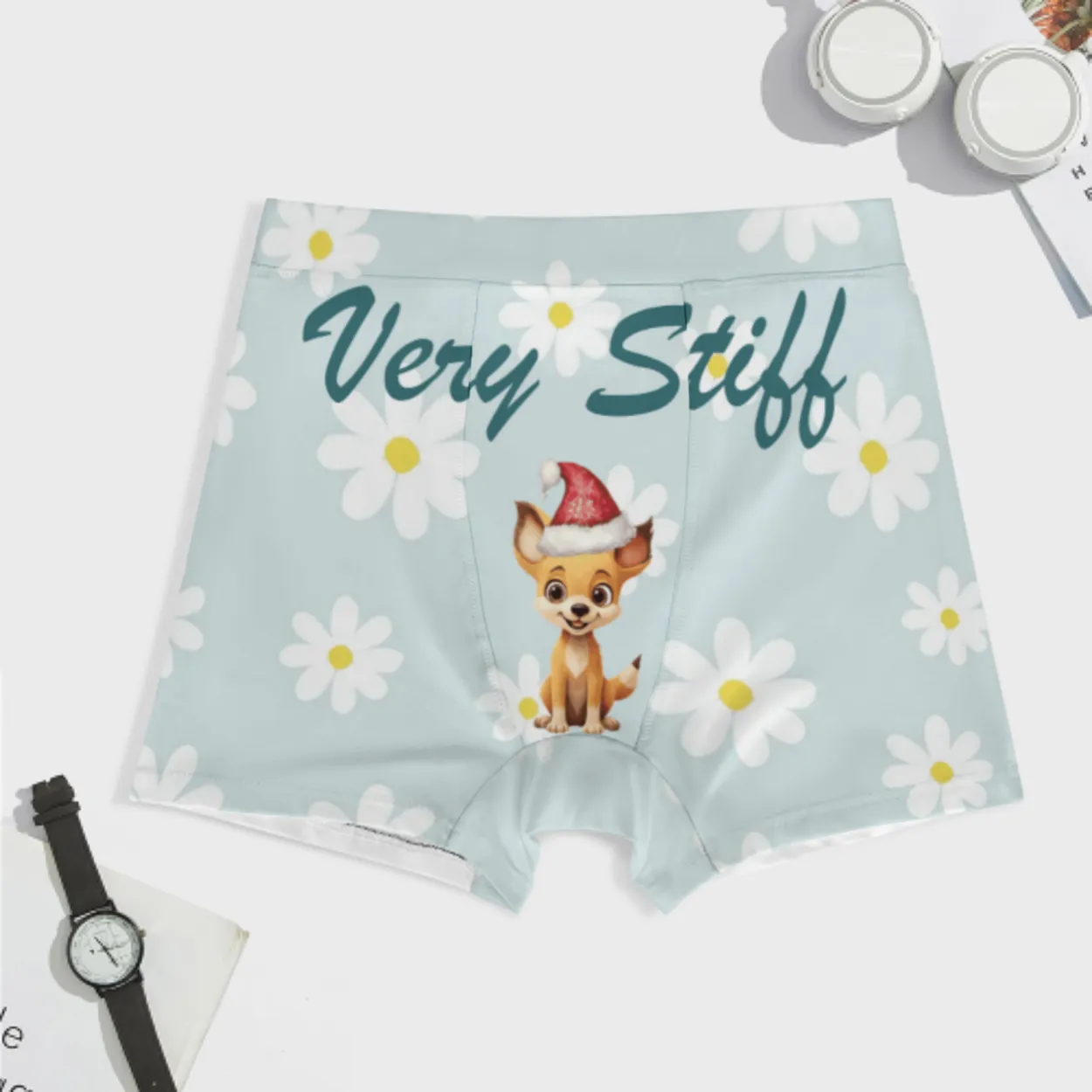 Men's Boxer Shorts add your own Text choose Patterns add optional photo (D7266859)