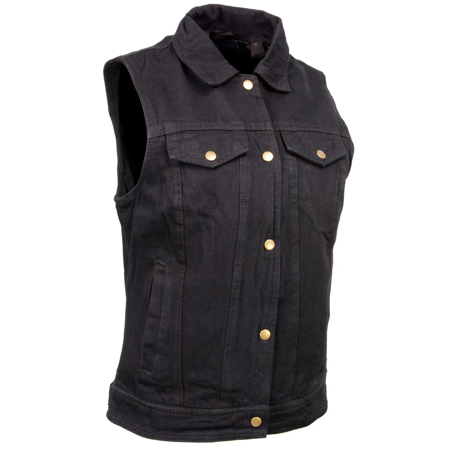 Milwaukee Leather MDL4002 Women's Black Denim 2 in 1 Shirt Style
