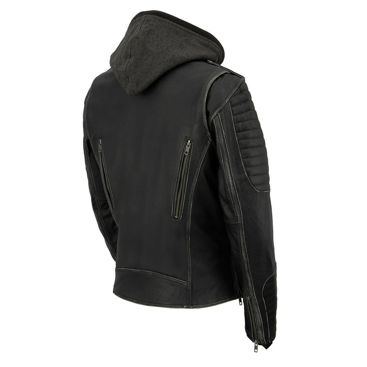 Milwaukee Leather MLL2516 Black Leather Rub-Off Leather Jacket with