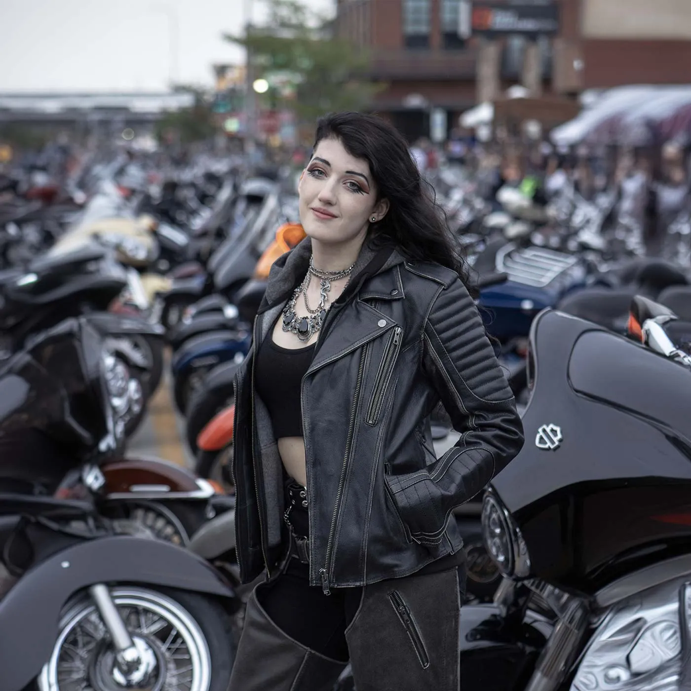 Milwaukee Leather MLL2516 Black Leather Rub-Off Leather Jacket with