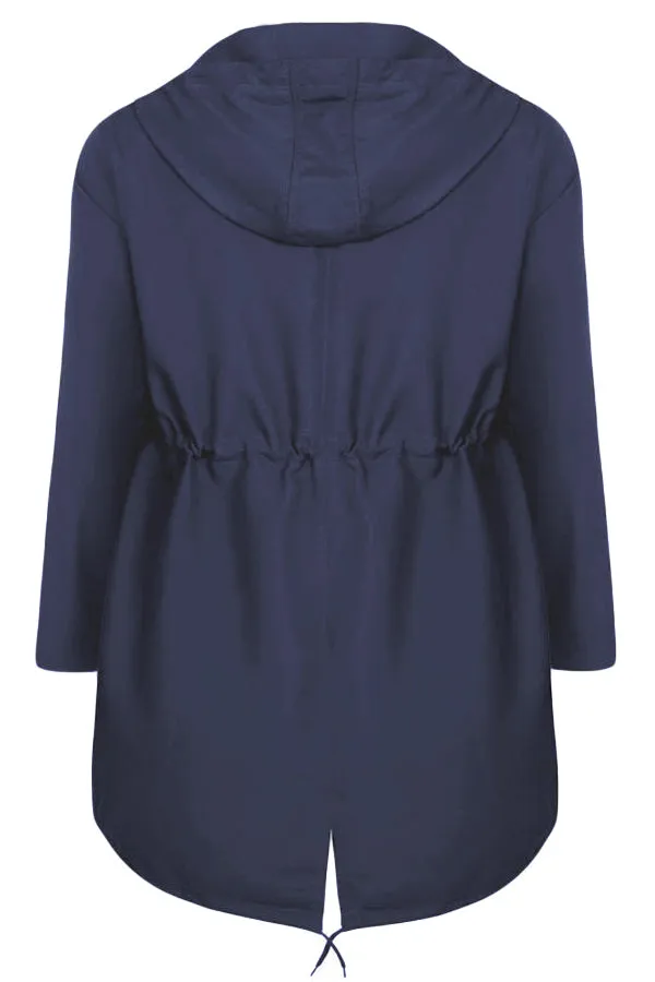 Plus Size Pocket Parka Jacket