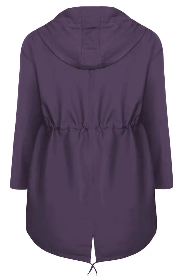 Plus Size Pocket Parka Jacket