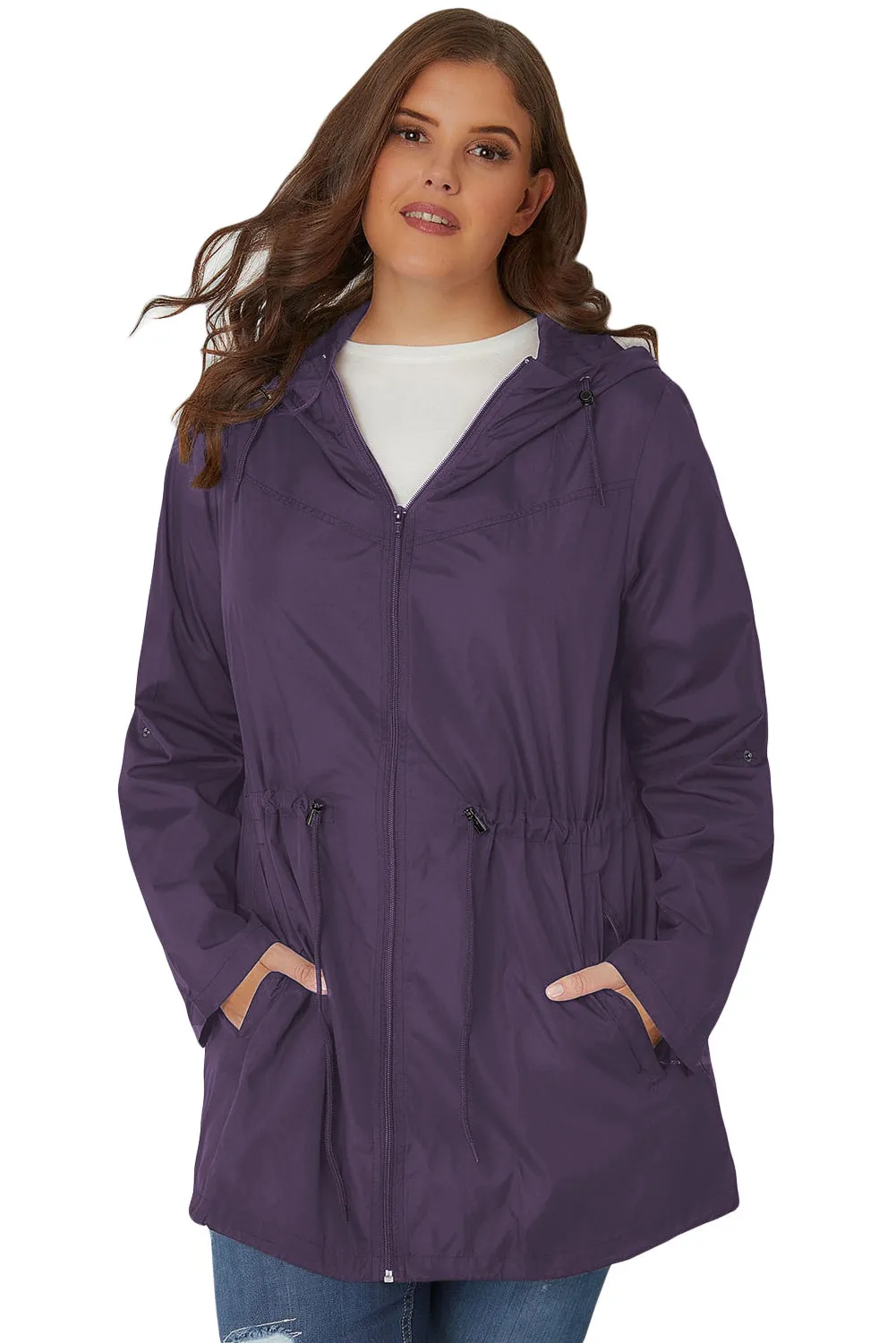 Plus Size Pocket Parka Jacket
