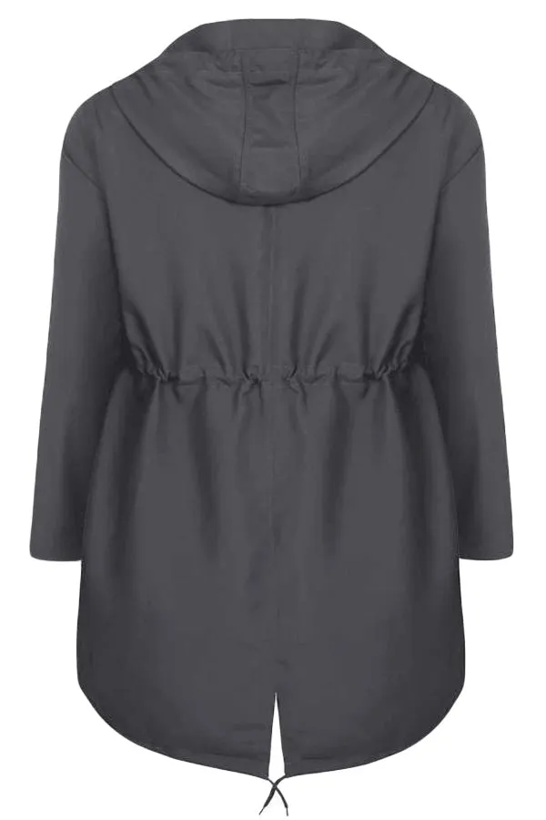Plus Size Pocket Parka Jacket