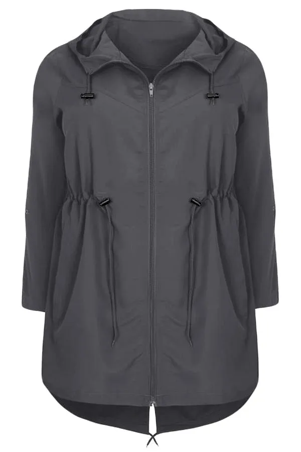 Plus Size Pocket Parka Jacket