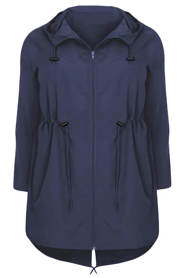 Plus Size Pocket Parka Jacket