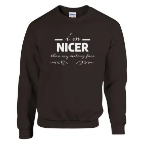 Resting Face, Kind Heart Sweatshirt Unisex Crewneck Sweatshirt