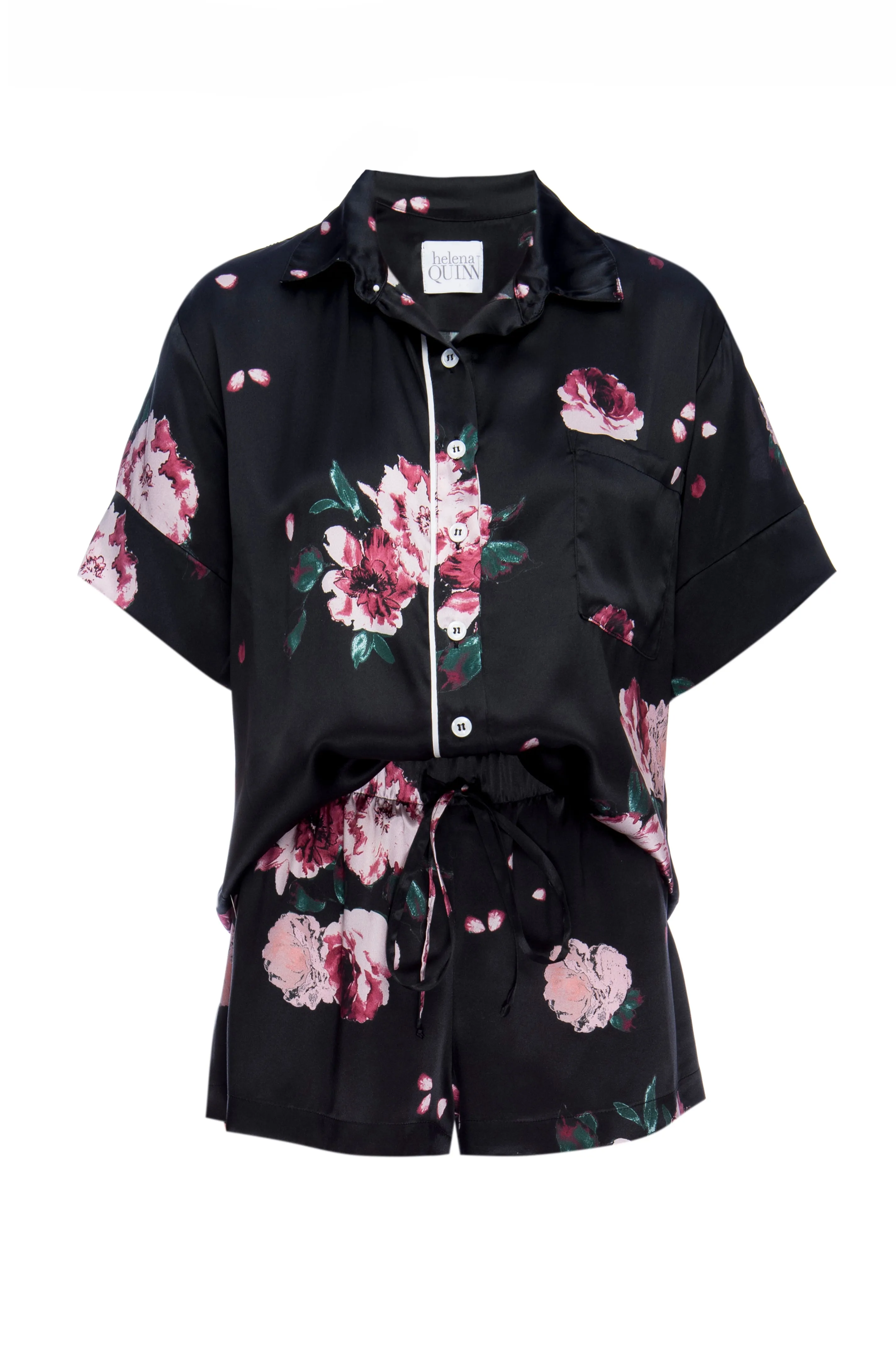 Silk Charmeuse Short Sleeved PJ Top