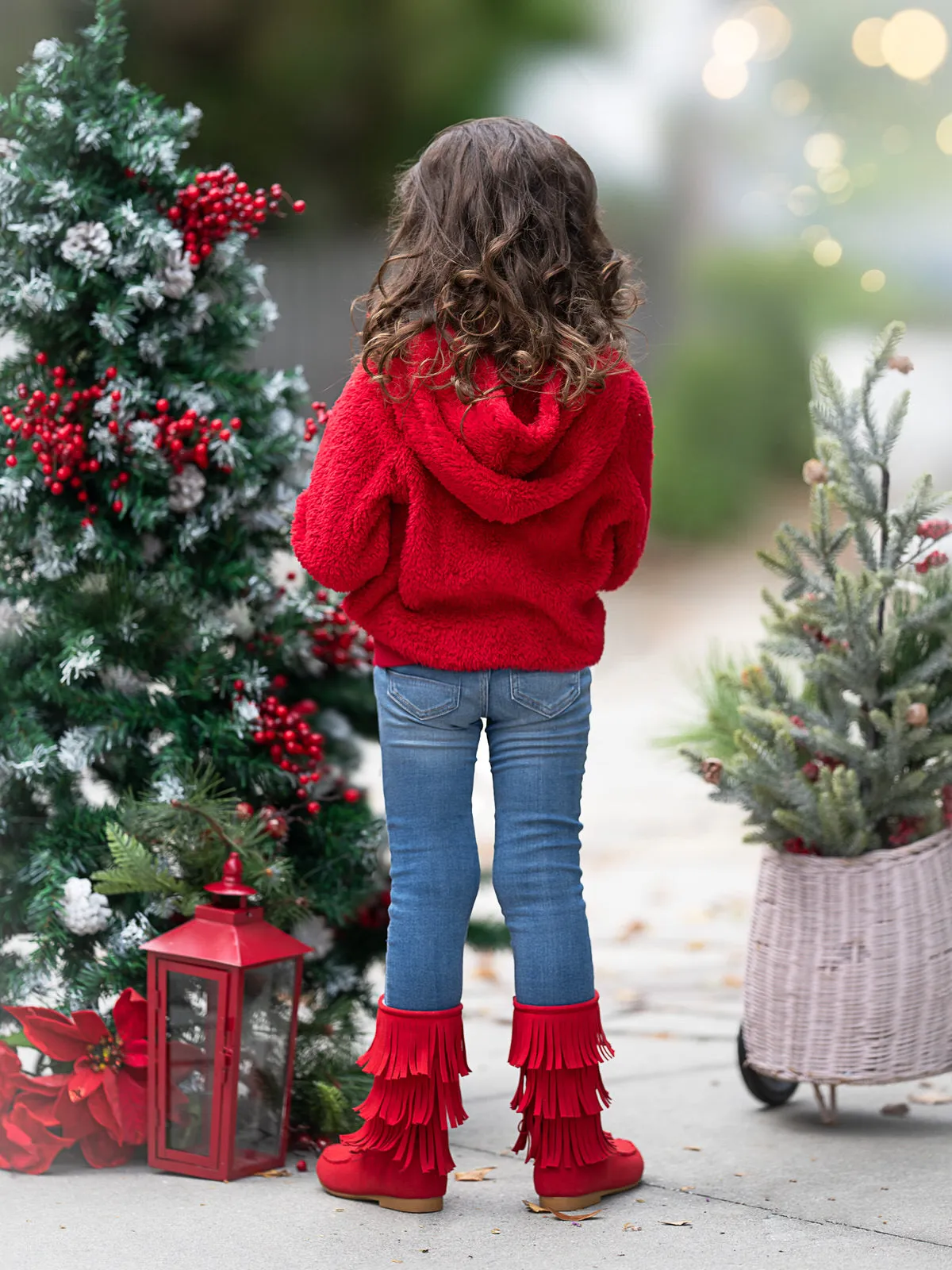 SmileyWorld Choosing Joy Reindeer Sherpa Hoodie