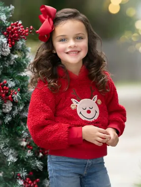 SmileyWorld Choosing Joy Reindeer Sherpa Hoodie