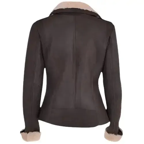 Women's Luxury Aviator Shearling Bomber Jacket – Stylish & Warm