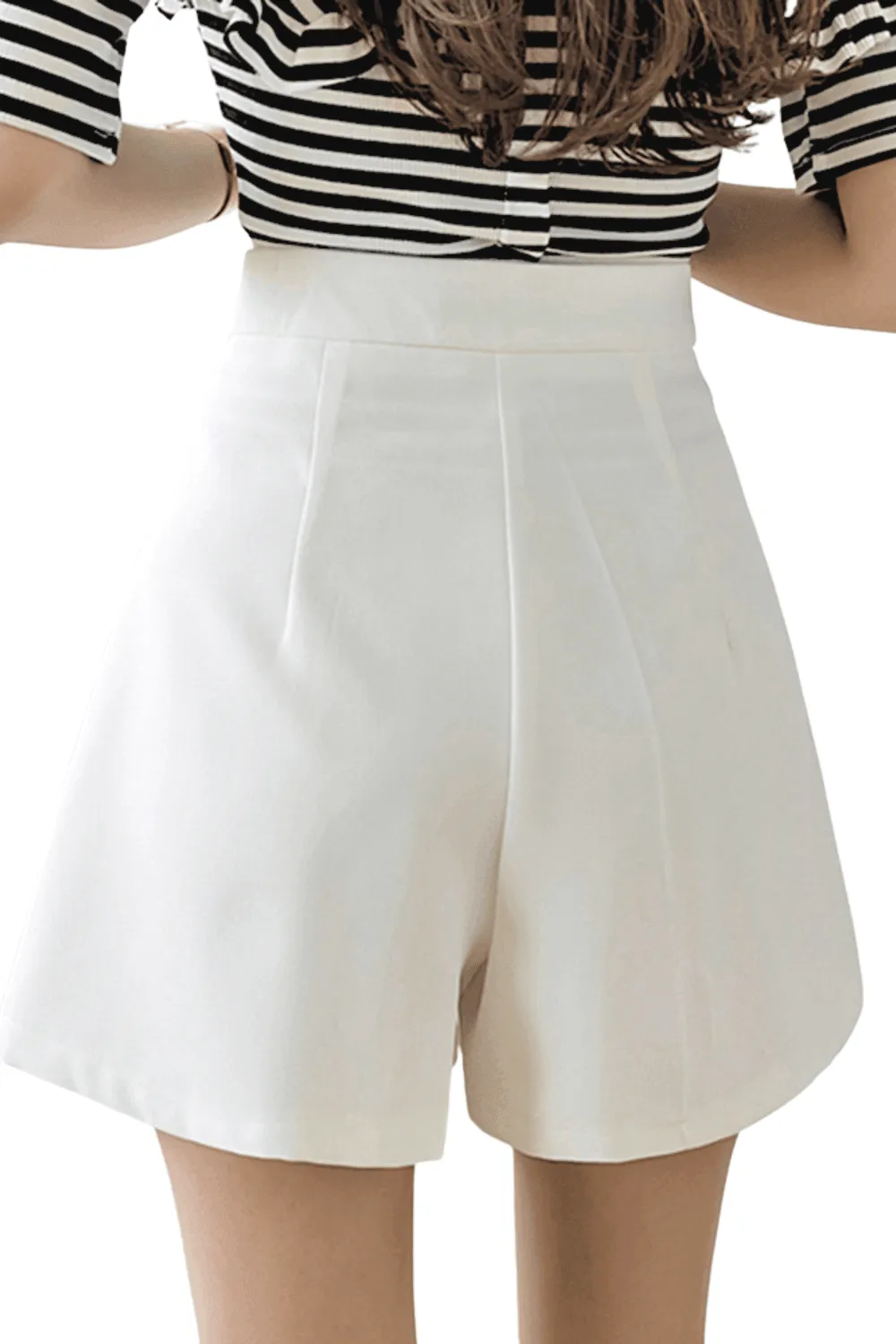 Women's Pleated High Waist Shorts