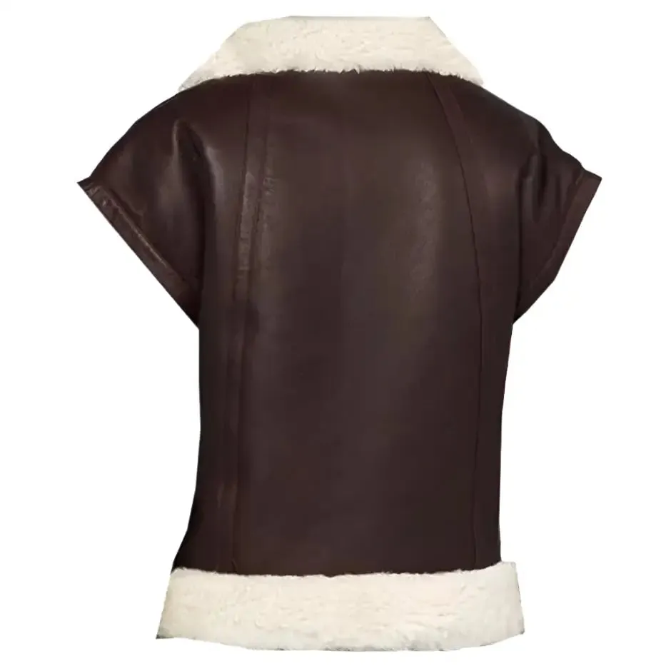 Women's Shearling Sheepskin Leather Vest – Warm & Stylish
